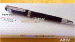 Perfect Replica Bentley Tibaldi Steel Silver Clip Black Resin Ballpoint Pen